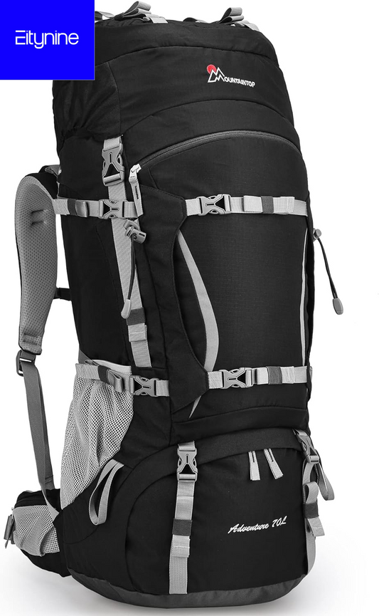 70L Internal Frame Hiking Backpack with Rain Cover for Men & Women